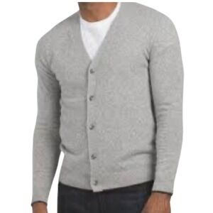 BANANA REPUBLIC Factory Mens Medium Button-Front Cardigan 100% Cotton Light-Gray